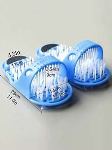 带吸盘的足部磨砂器，塑料材质，聚酯纤维刷毛，淋浴地板去死皮器，足部按摩清洁器，淋浴足部磨砂垫 - 淋浴足部清洁器，去除老茧和死皮，男女通用足部按摩垫，舒缓足部酸痛，防滑吸盘，足部护理工具，美甲工具，身体护理工具，情人节礼物 - 多色 - 查看 2