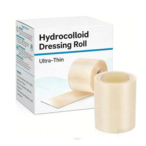 흉터 커버 패치 상처 관리를 위한 하이드로콜로이드 롤 - 잘라 쓰는 방수 하이드로콜로이드 밴드 롤 (자체 접착식, 초흡수성 및 유연성), 5cm X 100cm