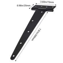 T-Shape Strap Gate Hinges, Sturdy Black Iron Hinges For Wooden Fences And Yard Gates - Black - View 10
