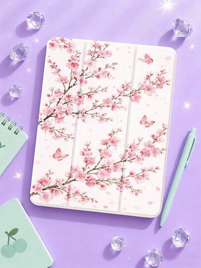 Inspired By Blooming Pink Cherry Blossom Branches And Accented With Delicate Butterflies, This Sakura Bloom Tablet Case Features A Light And Romantic Visual Design Brimming With The Fresh Vibe Of Spring. It Adopts A Flexible TPU Back Case + Exquisite PU Leather Flip Cover Structure, Balancing Reliable Protective Performance With A Premium Hand Feel