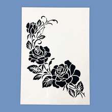 A4 Reusable Flower Stencil For Painting - Branch Bouquet Rose Layering Template, DIY Wall Art, Wood Furniture, Scrapbook & Crafts (8.3x11.7inch) - Rose - View 6