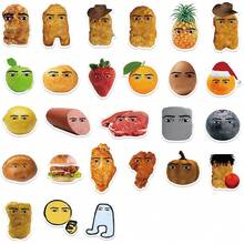 58张搞笑笑脸食物表情包贴纸，包括搞笑鸡块贴纸、水果脸贴纸、恶搞涂鸦贴纸、表情包礼物，防水乙烯基贴纸，适用于水瓶、保温瓶、吉他、行李箱、手机、手机壳、笔记本电脑、滑板等。 - A - 查看 3