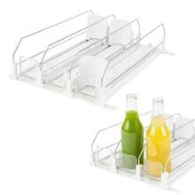 Automatic Can Dispenser For Refrigerator, Self-Pushing Fridge Drink Organizer With Spring Pusher, Adjustable Soda & Beer Can Holder For 12–25 Cans, 3–5 Rows Space-Saving Storage Rack - Transparent 3 Rows - View 3