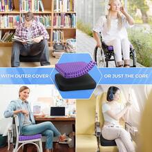 Gel Seat Cushion For Long Sitting, Enlarged & Thickened Patent Design, Breathable Cooling For Office Chair, Soft Car Seat Cushion For Wheelchair (X-Large, Black) - 黑色 - 查看 8