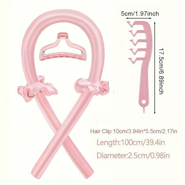 6件套：免加热卷发器+睡眠帽+发梳，海绵卷发器，长发卷发器，睡眠卷发器，浴帽 - 适用于普通发质的手动美发工具，睡眠造型工具，免加热海绵美发工具 - 6件套裝 - 查看 2