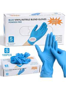 100pcs Disposable Mixed Nitrile & PVC Gloves, Rubber Synthetic Material, Household Cleaning Protection - Multicolor - View 10