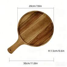 1件手工木制托盘，木制披萨板，圆形条纹披萨盘，红木材质，可作奶酪板、烧烤砧板、面包饼干盘，厨房用品，厨房礼品，情人节礼物，开斋节礼物，复活节礼物 - 黃色 - 查看 17