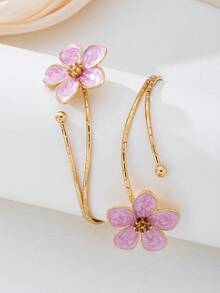 1pc Irregular Shaped Floral Arm Cuff For Women, Stylish Accessory For Summer Parties, Weddings, Vacations, Back To School, New Year Gifts For Friends And Family - White - View 10