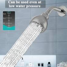 3-Inch Anti-Clogging Anti-Leakage Fixed Shower Head With Adjustable Rotatable Chrome-Plated Brass Ball Joint, Providing A Comfortable Shower Experience - A - View 7