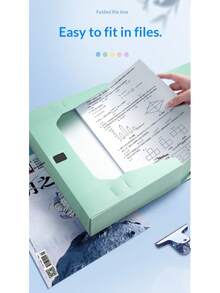 1pc Thick High Capacity Multi-Color File Folder, Foldable Document Storage Box, Office Supplies File Box - HDAH - View 5