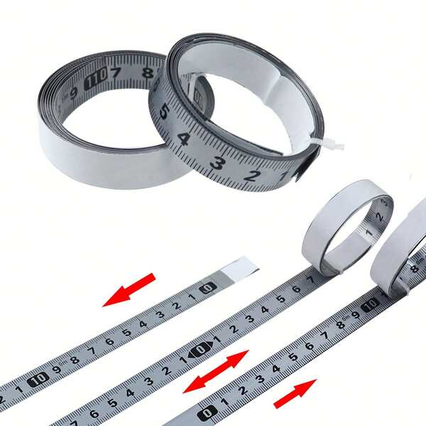 Self Adhesive Measuring Tape 1–5m, Forward / Reverse / Center Start Scale, Flexible Stick-On Ruler For DIY, Sewing & Home Use