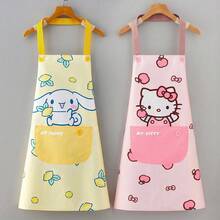 SANRIO 粉色和黄色PVC厨房围裙，带口袋，表面光滑，防滑设计，适合居家烹饪。厨房围裙 | 可爱设计 | 带储物口袋，厨房用品，厨房配件。 - 彩色 - 查看 1