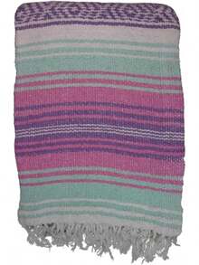 Blankets & Throws - Pink With Blue and Purple - View 2