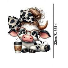 1pc/2pcs/3pcs Cartoon Cow Pattern Heat Transfer Patches, Durable Long-Lasting Iron-On Stickers For DIY T-Shirts, Sweatshirts, Jeans, Hoodies, Backpacks, Jackets, Handbags, Pillows - L - View 10