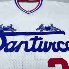 Men's Santurce Crabs #21 Roberto Clemente Baseball Jersey Letter Embroidery , Loose V-Neck Sleeve Retro Pullover Sportswear, World Baseball Classic Fan Gift - 白色 - 查看 4