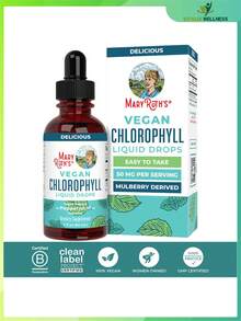 Mary Ruth's Vegan Chlorophyll Liquid Drops - Non-Diluted Liquid Chlorophyll - Mulberry Derived Supplement - Non-GMO - Delicious Minty Flavor - 2 Fl Oz - 1 chai - Xem 1
