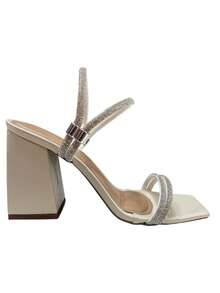 Women's Comfortable Rhinestone Sandal For Parties - White - View 3