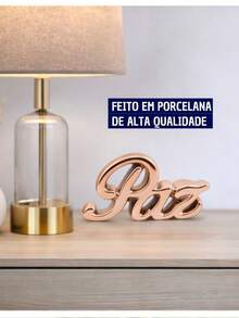 Decorative Porcelain Ornament With Word Design For Interior Decoration - Peace - View 2
