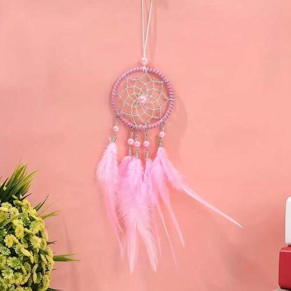Dreamcatcher Car Hanging Decor, Creative Feather Pendant Interior Decoration, Versatile Boho Style Hanging Accessory For Bags And Vehicles, Cute Rearview Mirror Charm, Fashion Car Decor Pendant For Women And Girls, Lightweight Feather Dreamcatcher Ornament, Perfect Automotive Enthusiast Holiday And Celebration Gift, Stylish Car And Bag Accessory, Easy To Hang Car Charm For SUV Sedan Truck