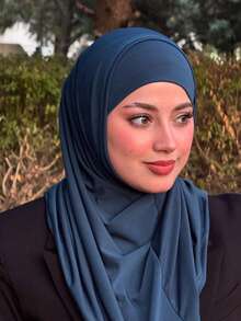1件装女士中东阿拉伯迪拜土耳其穆斯林纯色经典简约时尚休闲优雅端庄莫代尔丝棉柔软透气头巾帽，多功能围巾头巾，适合日常生活、节日、聚会、礼拜等场合。 - turban - 查看 6