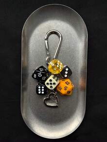 1 st unisex moderiktig lyckotärningsnyckelring, nytt snyggt mångfacetterat tärningsfodral till telefon, väska, bilnyckelring med hänge - Multifärgad - Visa 1