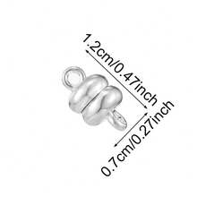5 chiếc khóa từ tính mạ vàng KC màu bạc, kích thước 7*12mm, dùng để làm đồ trang sức như vòng tay và dây chuyền. - Khóa đôi từ tính - Xem 4