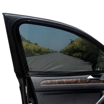 2 Pack Car Window Shades - Highly Elastic Universal Car Side Window Cover, Breathable Mesh Camping Car Sun Shade For Reduce UV Rays, Car Screen Mosquito Net Privacy Protection (Front)