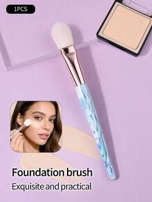 1支梵高绘画图案软毛粉底刷，无缝散粉粉底刷，面膜刷，不吸油化妆刷，新手化妆工具 - 彩色 - 查看 3