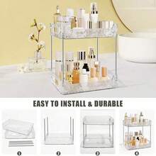 Oaoleer 1pc Light Luxury Bathroom Storage Rack, Transparent Dressing Table Skin Care Product Lipstick Nail Polish Perfume Storage Rack, Removable Desktop Storage Shelf, Makeup Organizer Bag,Room Decor, Bags,Makeup Bag,Vanity,Travel,Make Up Bag,Travel Essentials,Organizer,Storage,Travel Essential,Makeup Organizer,Makeup Bags,Make Up Organizer,Organiser,Toiletry Bag,Desk Organiser,Cosmetic Bag,Makeup Pouch,Make Up Organize,Vanity Accessories,Make Up Pouch,Make Up Bags,Jewellery Box,Pouch,Makeup Brush Holder,Brush Holder,Perfume Organiser,Pouch Bag,Gifts For Women,Christmas Gifts,Gift Ideas For Women - 無色 - 查看 4