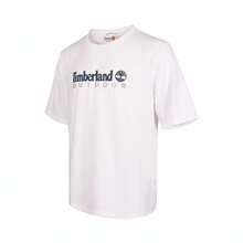 Timberland 男士 AF 防紫外线户外图案 T 恤，针织无领短裤 TA41Z5-100 - 白色 - 查看 1