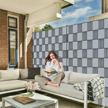 10 Rigid PVC Privacy Screen Strips, Windproof, Double Wire Fence For Garden Or Balcony. - Light Grey - View 5