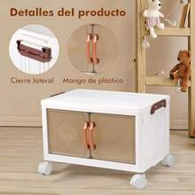 carrito organizador4 Niveles Cajas de AlmacenamientoContenedores de Organizador Plegable de Plástico con Tapas Y Ruedas Carrito Organizador de Para la Sala el Baño y la Cocina - Transparente - Ver 5