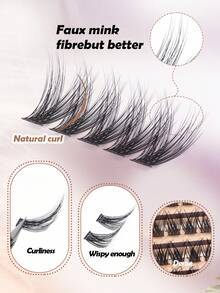 MAANGE 120pcs Cluster Lashes 8-16mm Wispy Individual Lashes Natural Look Lashes Fluffy Cluster Lash DIY Eyelash Extension Made From Premium Synthetic,Individual False Eyelashes, Eyelash Clusters, Individual False Eyelashes, False Eyelashes - Black - View 5