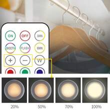 6pcs LED Color Changing Cabinet Lights With Remote Control, Battery Powered No Plug Needed, Suitable For Wardrobe And Corridor - Multicolor - View 3