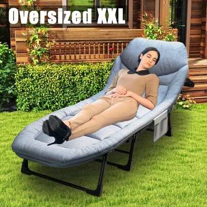 Folding Camping Bed For Adults, Camp Beds For Adults With Headrest & Pocket, Portable Tent Comfortable Travel Camping Cot For Sleeping, 450 Lbs Heavy Duty Sleeping Beds