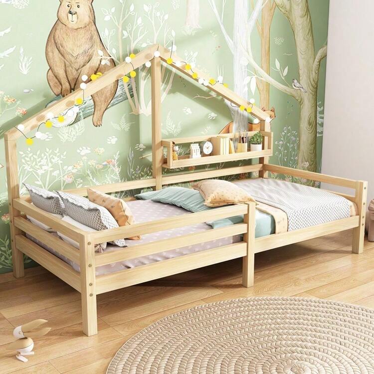 Kids Bed Frames, Headboards & Footboards - Natural + Pine + 90cm*200cm - View 10
