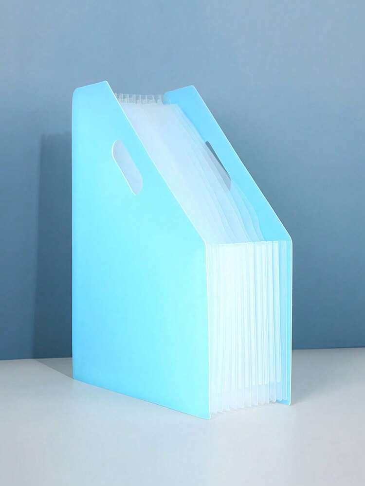 Portable Expanding File Folder Organizer For Office Home Organization Desktop File Organizer 13 Layers Large Capacity A4 Size Expandable Accordian File Folder Desktop Vertical Paper Organizer With Large Capacity Durable PP Plastic With Ergonomic Handle Sky Blue Pink Suitable Fashionable File Bag Polypropylene Material For Students' Papers And Documents Back To School Back To School School Supplies - Multicolor - View 12