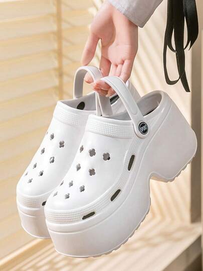 2026 New Summer Women's Thick Sole Hollow Sandals, Made Of Anti-Slip And Odor-Resistant EVA Material, Women's Outdoor Slippers, Women's Thick Sole Hollow Slippers, EVA Material Outdoor Beach Sandals, Anti-Slip, Thick Sole Gardening Shoes, Closed-Toe, Odorless