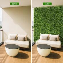 12 paneles de césped artificial de 50 x 50 cm, paneles de plástico para setos como pantallas de privacidad con protección UV (aprox. 3 m²), pared verde artificial para jardín, terraza, decoración de bodas y cumpleaños en interiores y exteriores. - 12 piezas - Ver 6