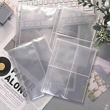 10pcs A5 Loose Leaf Photo Card Holders, Double-Sided 1/4 Pocket Design, Top-Loading, Transparent K-Pop Film Card Loose Leaf Album Refill Pages - Clear - View 1