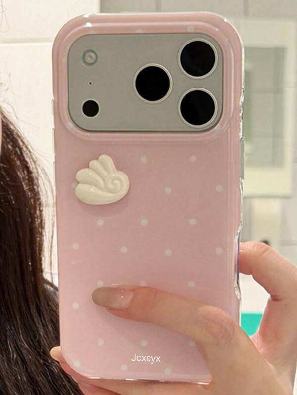 Cute Angel Wings Polka Dot Soft Phone Case Compatible With IPhone 17 Pro Max, 17 Pro, 17, 16 Pro Max, 16 Pro, 16, 15 Pro Max, 15 Pro, 15, 14 Pro Max, 14, 13, 12 Pro Max, 11, White Minimalist Y2K Girl Phone Cover