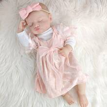 1pc Cute Simulation Doll 46cm Full Vinyl Washable Reborn Dolls Dress-Up Game Toy Companion Toy Christmas Gift - Baby Pink - View 7