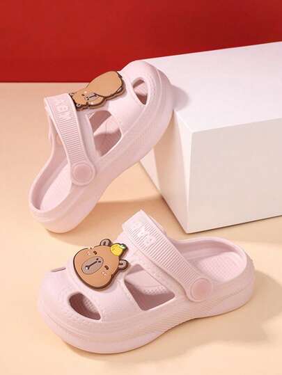 1 Pair New Cartoon Children Summer Beach Sandals, Soft Sole Durable For Boys And Girls