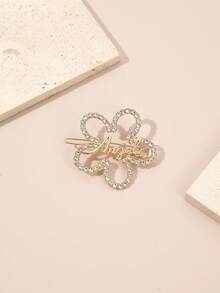 1pc Elegant Minimalist Versatile Hair Clips With Rhinestones, Heart, Star, Moon, Flower, Butterfly Metal Clips - Multicolor - View 19