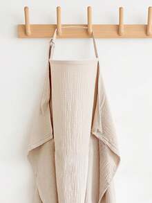 1pc Outdoor Nursing Cover Scarf, Breathable Soft Fabric Breastfeeding Shawl, 360° All-Round Coverage, With Mesh Layer For Privacy, Suitable For Stroller, Coffee/Beige - Multicolor - View 12