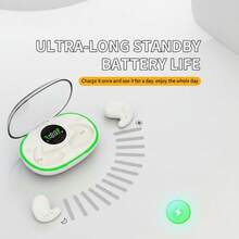 符合人体工学的隐形无线睡眠耳机 TWS，零延迟游戏耳机，带 LED 显示屏，轻巧便携，适合旅行和健身 - 彩色 - 查看 6