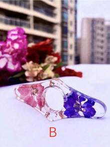 1pc Resin Epoxy Pressed Flower Bookmark Creative Reading Accessory Thumb Book Support Stand Holder Back To School Supplies - Multicolor - View 9