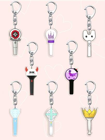 1个K-Pop应援棒钥匙扣 | 迷你亚克力应援棒钥匙扣 | Monster//NEW Jeans/Hunter/EXO/TXT/ 收藏礼物 | 送给K-Pop粉丝的完美礼物，方便携带的收藏品，K-Pop应援棒钥匙扣，礼物，MOA钥匙扣，Carat周边，Stay饰品，TWICE Once礼物，应援棒，K-Pop钥匙扣，ARMY收藏品，K-Pop迷你应援棒