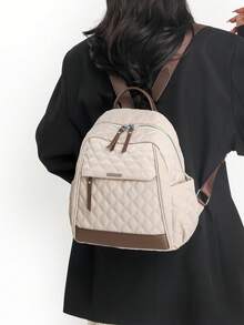 Functional City Backpack Interpreting Commuting Aesthetics In Various Scenarios, Unlocking Absolute Visual Sovereignty For Daily, Cycling, And Travel. Equipped With A Scientific Three-Mode Matrix: Two Adjustable Standard Brown Leather Shoulder Straps, Top Handle, Ergonomically Optimized To Provide Cloud-Like Carrying Experience. Side Functional Pockets Can Hold Water Bottles, Umbrellas - Multicolor - View 9