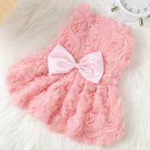 Floral Patterned Romantic Luxurious Pet Dress, Tight-Fitting Pet Clothing - Multicolor - View 9